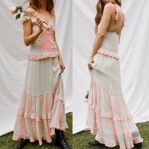 Anthropologie Free People Embroidered Maxi dress